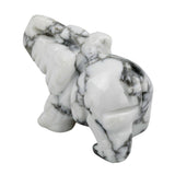 Whitewhale Healing Crystal Guardian White Howlite Turquoise Elephant Pocket Stone Figurines Carved Gemstone