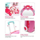 White Whale Deluxe Beauty Makeup Kit for Doll Girls Cosmetic Make Up Kit Table Portable Trolley Pretend Play Set Toy with Make up Accessories for Kids(Made in India )