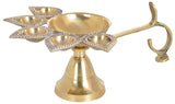 White Whale Brass Panchmukhi Deepak Oil Lamp Diya for Puja Home Temple - 5 Face For Puja