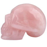 White Whale Healing Crystal Stone Rose Quartz Human Reiki Skull Figurine Statue Sculptures