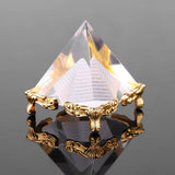 White Whale 2.3 inches Feng Shui Vastu Crystal Pyramid with Golden Legs (2.3 inches) Decoration & Gifts