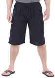 Whitewhale Mens Cotton Summer Casual Lounge Cargo Shorts Pants Elastic Waist