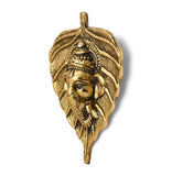 White Whale Ganesha Face on Metal Leaf - Ganesh Wall Hanging - Wall Decor - Showpiece - Ganesha Figurine
