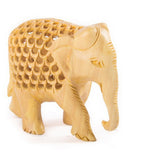 White Whale Wooden Jali Elephants with Baby Inside BABY Idol Feng Shui Good Luck Dignity worldwide Showpiece Gifts Set
