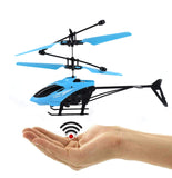 White Whale Remote Control Helicopter and Hand Sensor Charging Helicopter Toys with 3D Light Toys