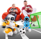 White Whale Remote Control Soccer Robot Toy with USB Charging and Multifuctional Remote