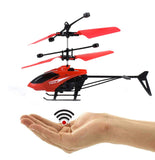 White Whale Remote Control Helicopter and Hand Sensor Charging Helicopter Toys with 3D Light Toys
