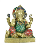 White Whale Ganesha Statue, Sitting Lord Ganesha Idol, Ganapati, Vinayaka. Hindu Elephant God & Good Luck Gift for New Beginnings
