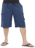 Whitewhale Mens Cotton Summer Casual Lounge Cargo Shorts Pants Elastic Waist