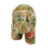 Whitewhale Healing Crystal Guardian Unakite Elephant Pocket Stone Figurines Carved Gemstone