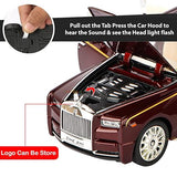 White Whale Diecast Metal Pullback Openable Doors Toy Cars with Flashing Light and Musical Sound for Car Collection Gifts Toys for Kids Boys and Girls Children (Maroon)