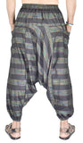 Whitewhale Mens Women Cotton Stripe Harem Pants Pockets Yoga Trousers Hippie