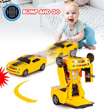 White Whale automatic 2-in-1 deformation toy with light music and bump function (sports car 2)- Multi color