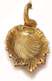White Whale Metal Solid Tray Bowl (19 x 9 x 10 cm, Gold)