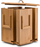 White Whale Tea Box Storage Organizer, 4 Compartment Wooden Teabag Holder Made of 100% Wooden  - Perfect Gift Idea.