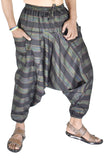 Whitewhale Mens Women Cotton Stripe Harem Pants Pockets Yoga Trousers Hippie