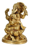 Whitewhale Lord Ganesha Brass Statue Hindu Religious Lord Ganesh Sculpture Figurine Ideal for Gift & Home Decor