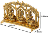 White Whale Metal Laxmi Saraswati Idol Decorative Murti Peacock Frame Metal Statue For Pooja & Your Home, Office, Decorative Showpiece Figurines, Corporate Gift, Golden