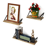 White Whale Wooden Wall Mounted Set of 3  Wooden Shelves for Perfect Decor of Any Room
