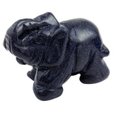 Whitewhale Healing Crystal Guardian Blue Sand Stone Elephant Pocket Stone Figurines Carved Gemstone