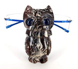 White Whale Wooden Owl Eyeglass Spectacle Holder Handmade Stand for Office Desk Home Décor Gifts