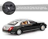 White Whale Metal Die cast Pullback Openable Doors Toy Cars with Flashing Light Musical Sound Car for Gifts Toys for Kids Boys and Girls Children (Black)