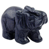 Whitewhale Healing Crystal Guardian Blue Sand Stone Elephant Pocket Stone Figurines Carved Gemstone