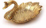 White Whale Metal Solid Tray Bowl (19 x 9 x 10 cm, Gold)