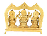 White Whale Brass Brass Lakshmi Ganesh Saraswati Statue Set Idol Home Decor Figurine