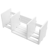 White Whale Expandable Wooden Desktop Bookshelf Organizer Rack