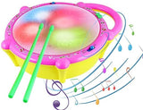 White Whale Flash Drum with 3D Lights, Music Baby Toy for 2 3 4 Year Kid Boy Girl