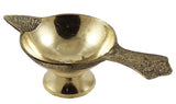 White Whale Handmade Indian Deep Diya Puja Brass Oil Lamp - Dia - 2 Inch (Set of 2)