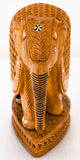 White Whale Wooden Jali Elephants with Baby Inside BABY Idol Feng Shui Good Luck Dignity worldwide Showpiece Gifts Set