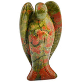 White Whale Unakite Healing Crystal Gemstone Carved Pocket Crystal Guardian Angel Figurines -1 Inch.