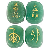 White Whale  4 pcs Engraved Chakra Stones Palm Stone Reiki Balancing