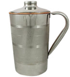 White Whale Pure Copper Luxury Jug  (Outside Steel Jug ) capacity 1600 ml (Jug without Glass.)