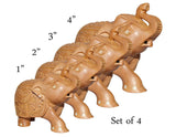 White Whale Wooden Elephant Figurine/statue - Feng Shui, Artistic, Decorative, Handcrafted in natural wood color for Home & Office Décor