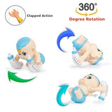 White whale Battery Operated Musical Toys Tumbling Baby Electric Toys with Baby Feeding Bottle Voice Control Sensor Light Music Rotating Arm Sound Toy for Kids (Pack of 1) Random Color Dispatch