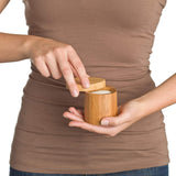 White Whale Wooden Salt Box Container with Lid for Secure Strong Storage