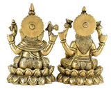 White Whale Brass Laxmi Ganesh Set Idol Showpiece - Brass Gold Finish Lakshmi Ganesha Idols Statue for Diwali Gifts Puja Home Decor Figurine