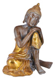 White Whale Brass  Buddha Idol Metal Sculpture Buddha Statue Brass Astmangal Pose Goddess Statue Home Decor Gift 