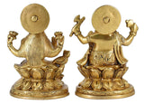 White Whale Brass Laxmi Ganesh Set Idol Showpiece - Brass Gold Finish Lakshmi Ganesha Idols Statue for Diwali Gifts Puja Home Decor Figurine