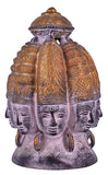 White Whale Brass Brahma Face Statue Hindu Religion God Sculpture Idol Statue