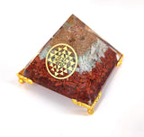 White Whale Amethyst Orgone Pyramid Energy Generator Reiki Healing Crystal Chakra With Gold Stand Feng Shui Pyramid