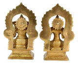 White Whale Brass Hindu God Lord Ganesha and Lakshmi Bhagwan Lord Ganesha and Lakshmi Idol Statue Murti