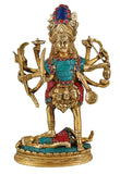Whitewhale Large Kaali Maa Idol Brass Sculpture Statue Hindu Goddess Figurine Diwali Decor Gifts