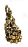 White whale Maa Saraswati Brass Statue Religious Goddess Sculpture Idol - Large