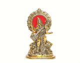 White Whale Maa Saraswati ji Sitting on Hans Metal Statue,Hindu Goddess Maa Veena Vadini Saraswati idol Sculpture Pooja,Meditation,Office,Business,Home Decorative,Showpiece Figurines,Religious idol Gift Article...