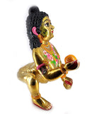 White Whale Laddu Bal Gopal, Kishna Statue, Thakur Ji  Brass Statue Religious Strength God Sculpture Idol - Large