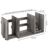 White Whale Expandable Wooden Desktop Bookshelf Organizer Rack